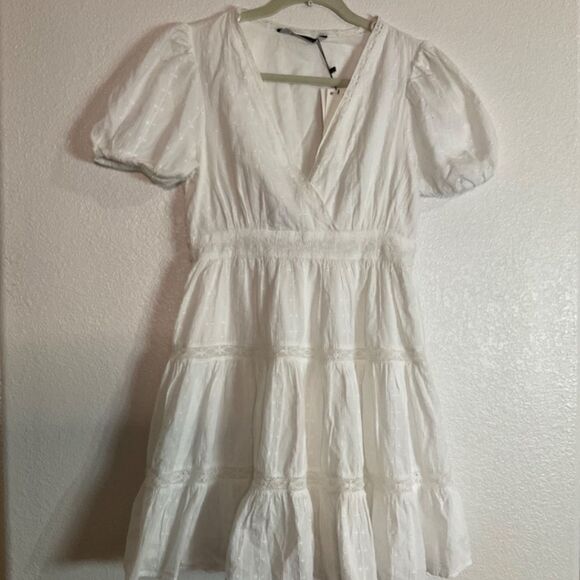 ZARA Linen Patten & Embroidery Dress NWT SIZE SMALL - Picture 4 of 7